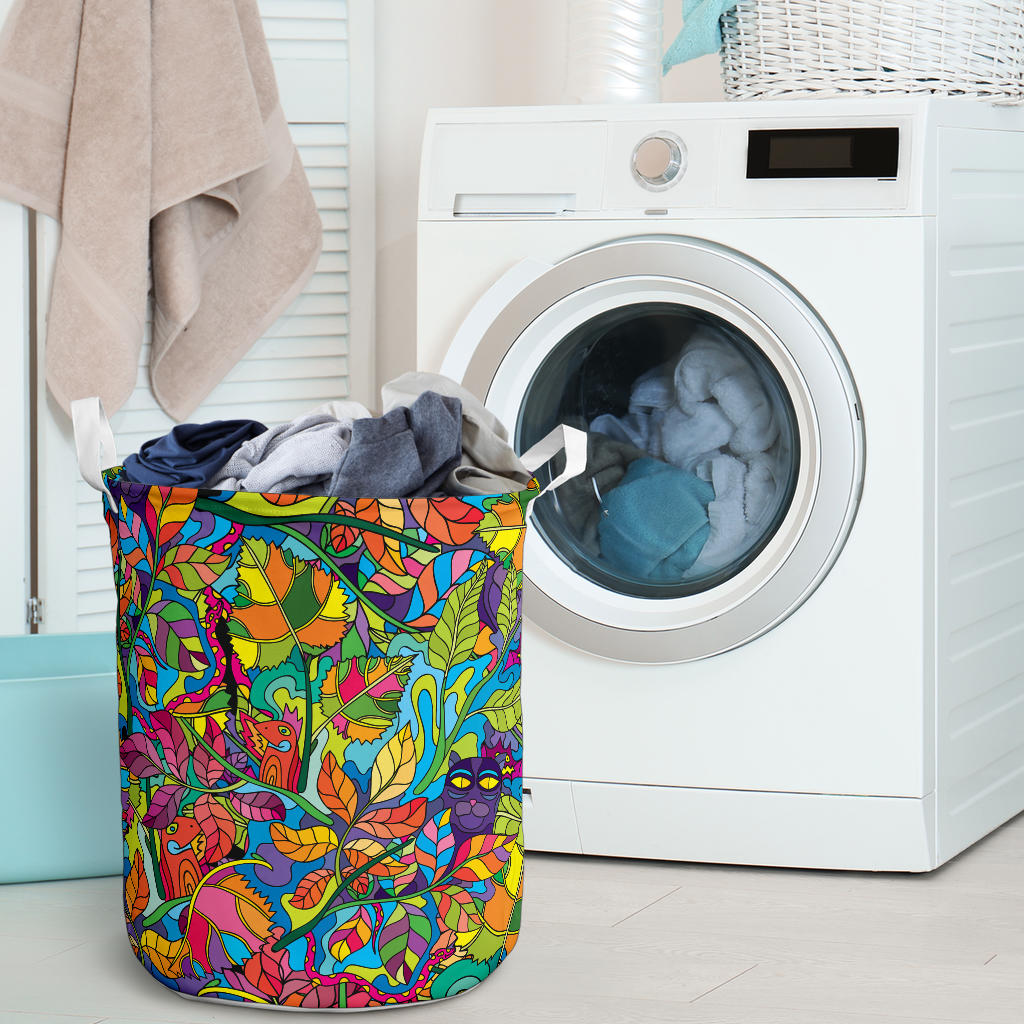 Psychedelic Trippy Flower Print Laundry Basket