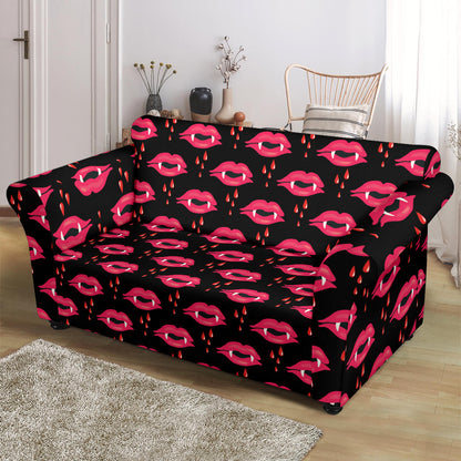 Vampire Lips Print Design LKS303 Loveseat Couch Slipcover