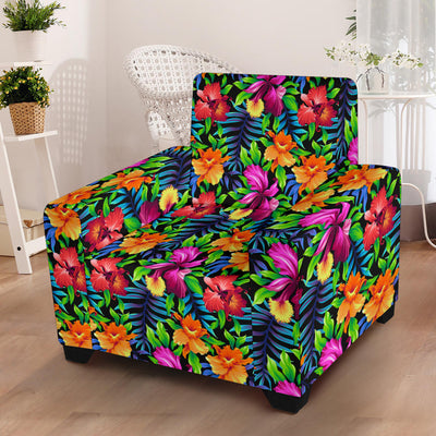 Tropical Folower Colorful Print Armchair Slipcover