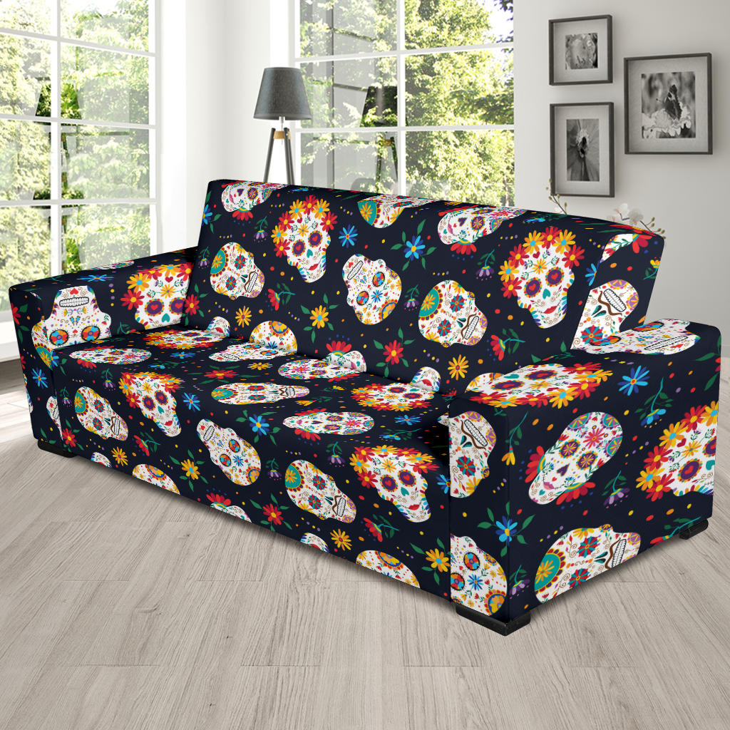 Sugar Skull Print Design LKS305 Sofa Slipcover