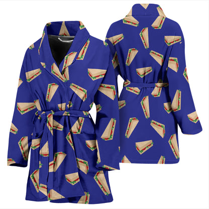Sandwich Print Design LKS303 Women Bathrobe