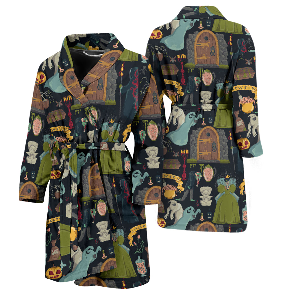 Creepy Halloween Print Design LKS304 Men Bathrobe