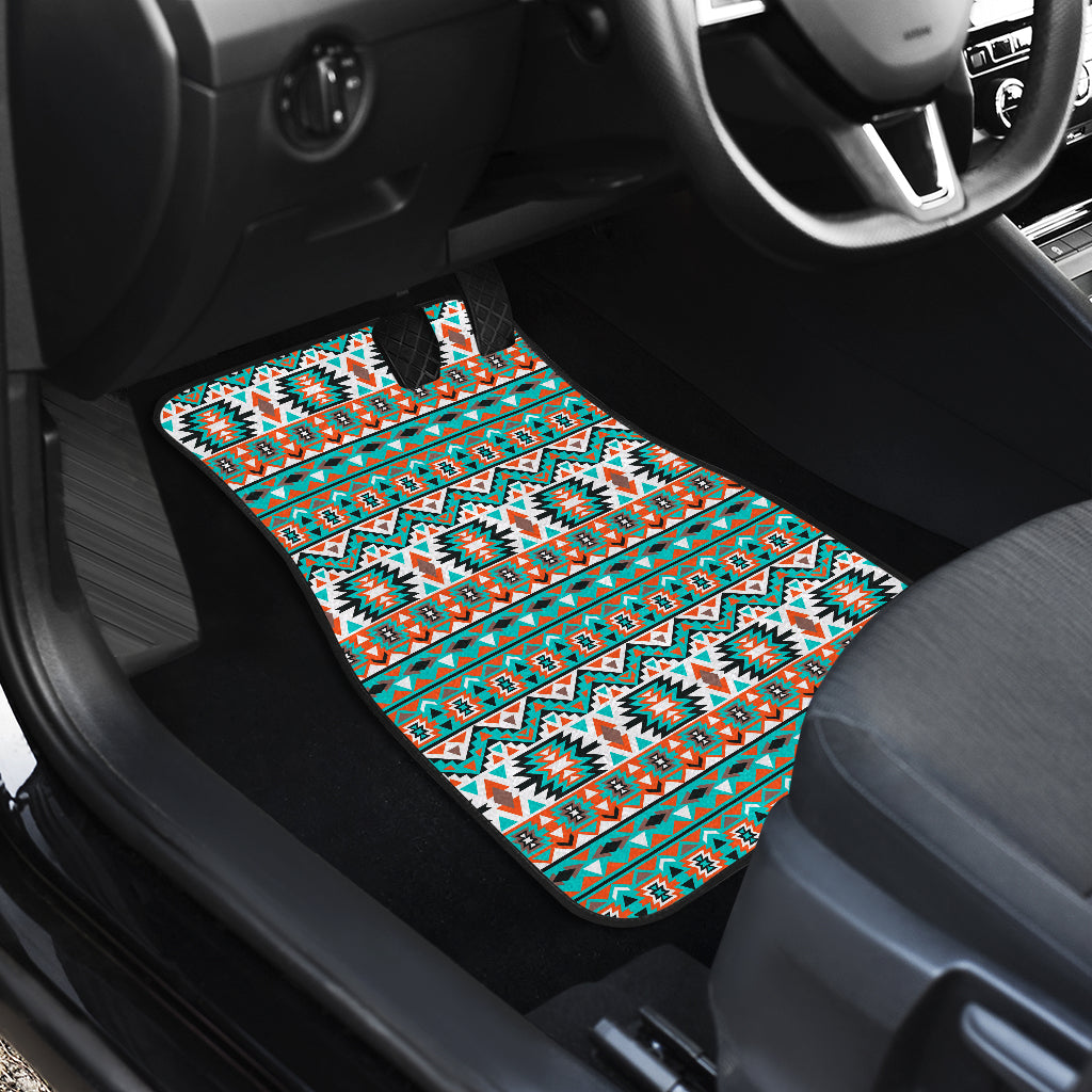 Indian Navajo Ethnic Themed Design Print Car Floor Mats Front Back