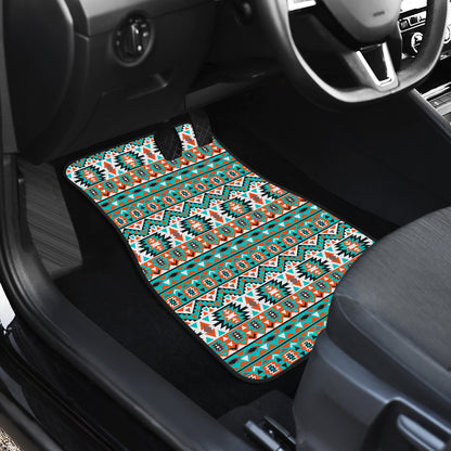 Indian Navajo Ethnic Themed Design Print Car Floor Mats Front Back