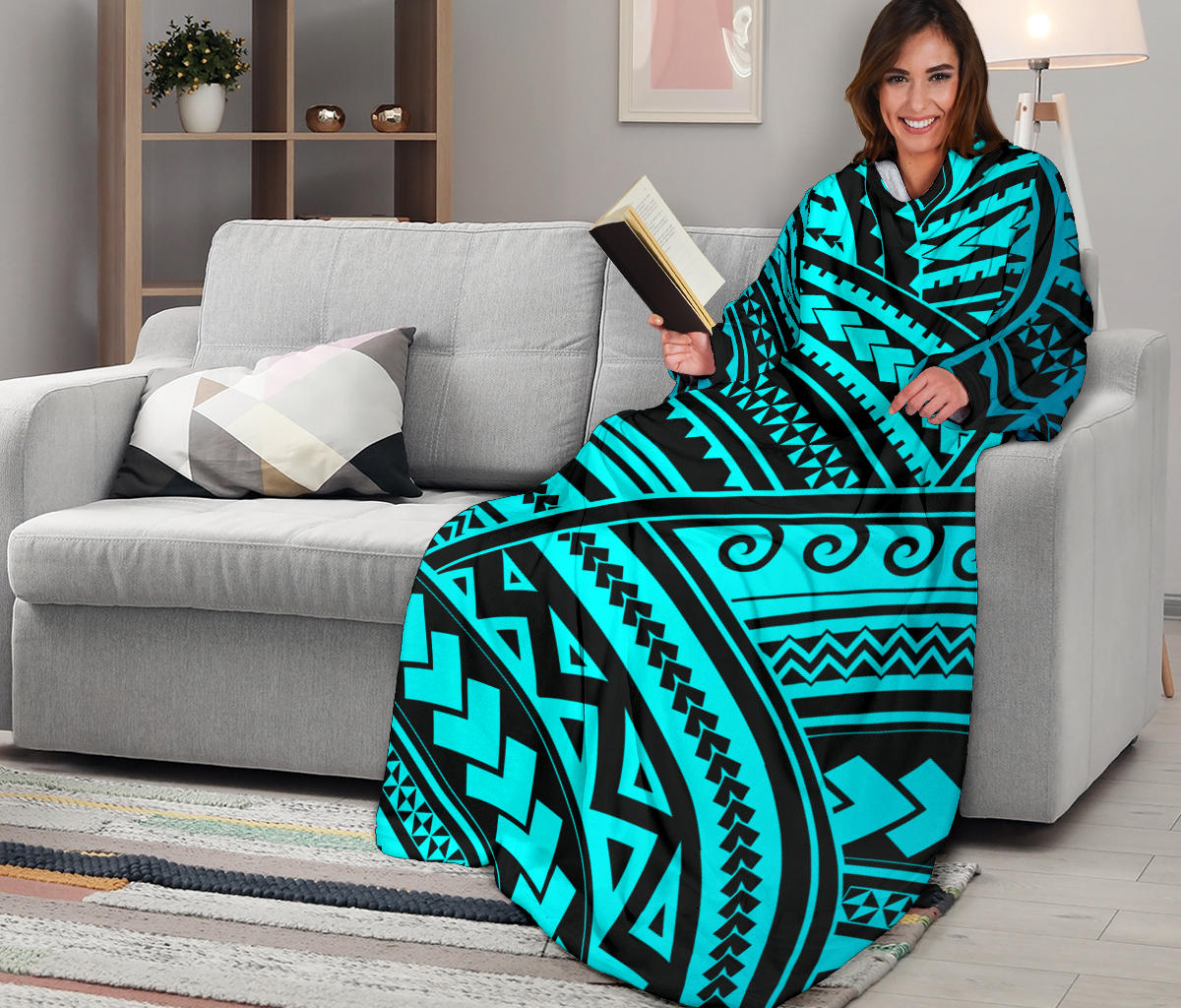 Polynesian Tribal Adult Sleeve Blanket