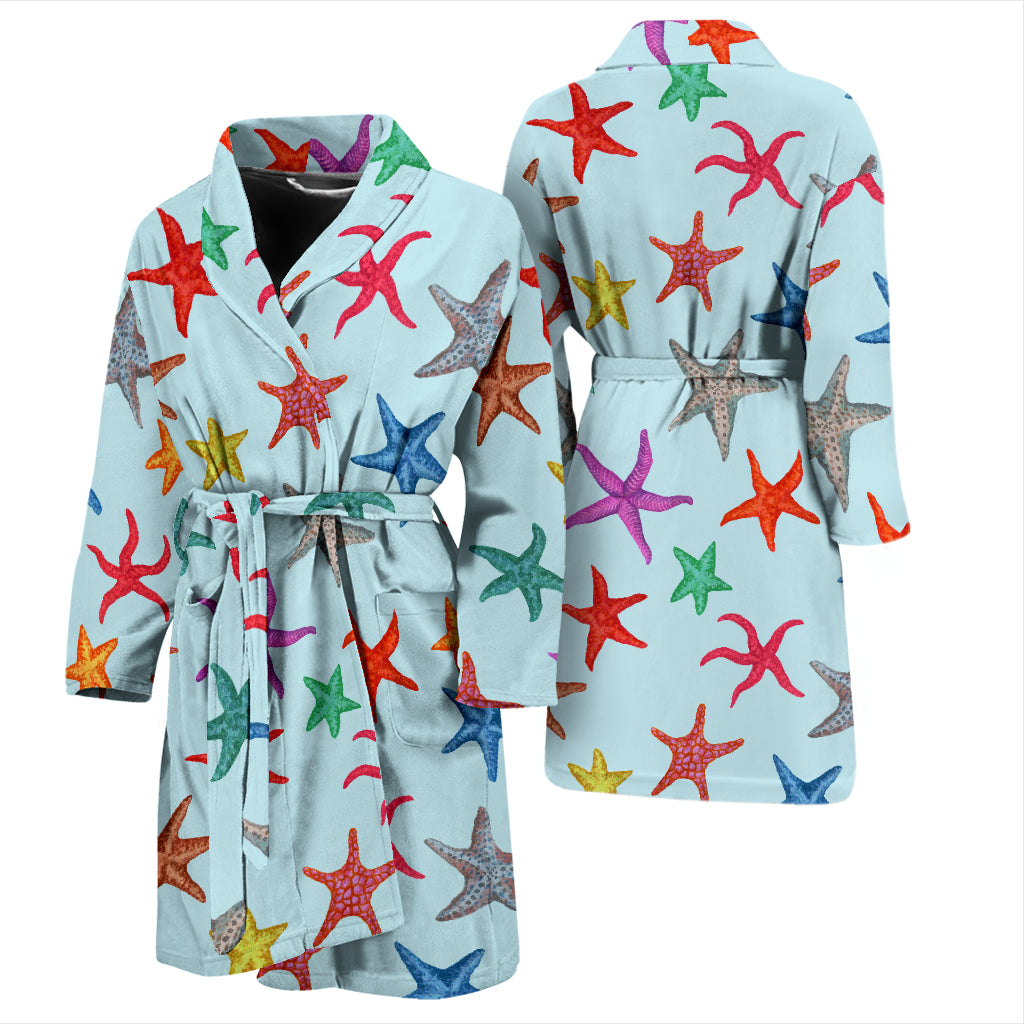 Starfish Print Design LKS402 Men Bathrobe