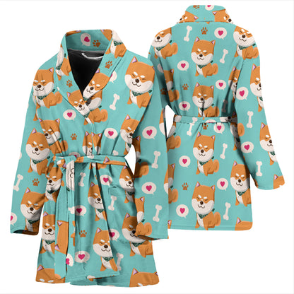 Shiba Inu Print Design LKS3013 Women Bathrobe