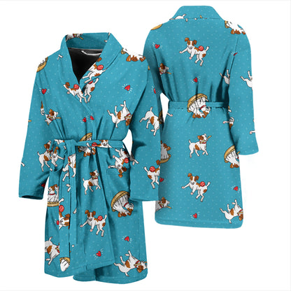 Russell Terriers Playing Print Design LKS305 Men Bathrobe