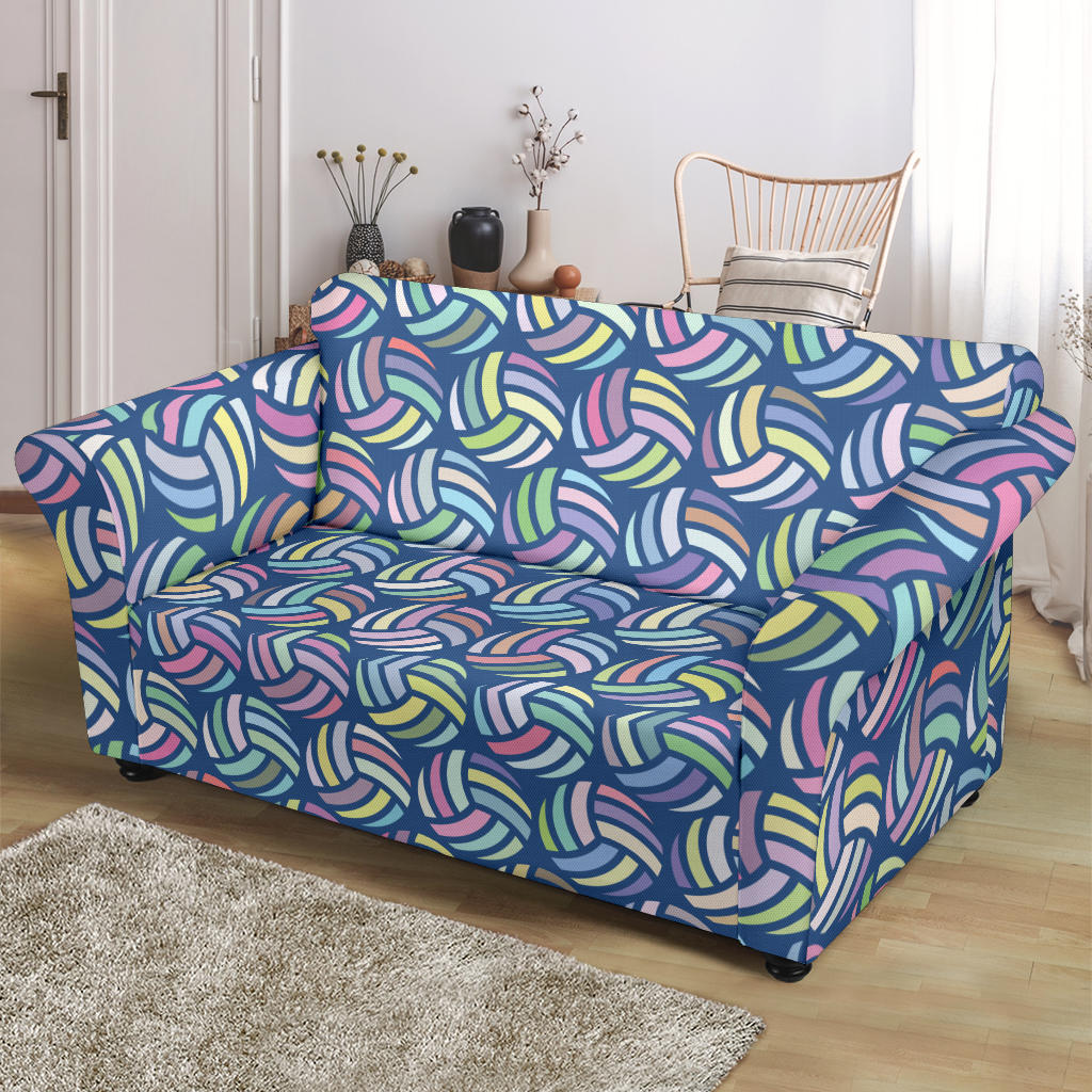 Volleyball Print Design LKS301 Loveseat Couch Slipcover