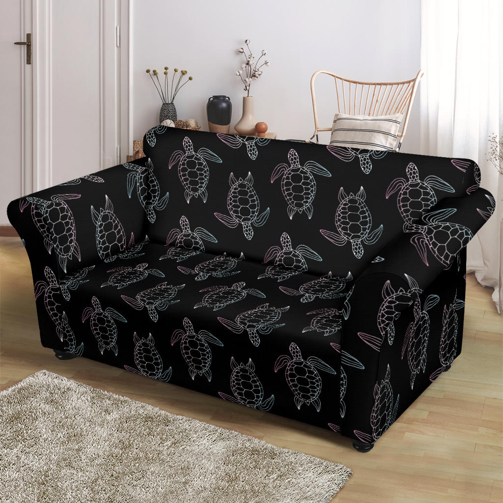 Sea Turtle Print Design LKS3012 Loveseat Couch Slipcover