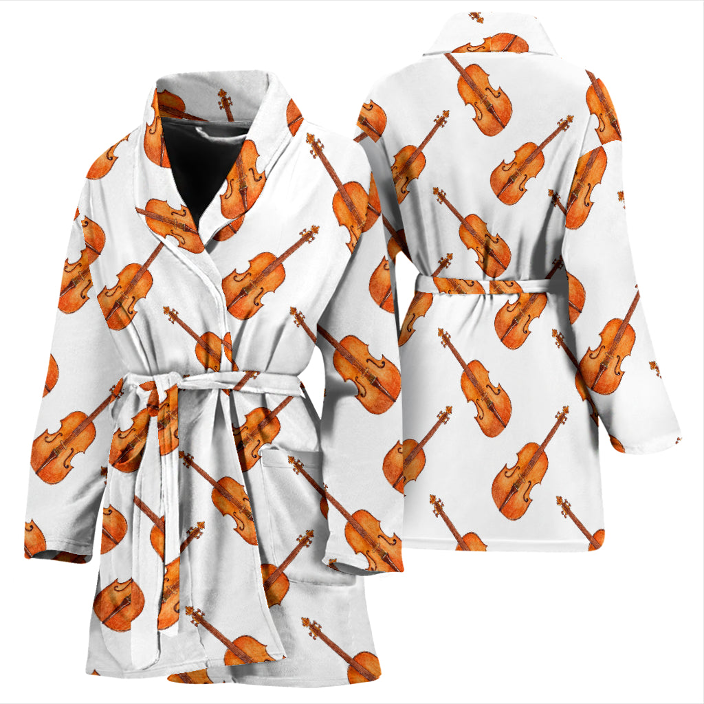 Violin Print Design LKS401 Women Bathrobe