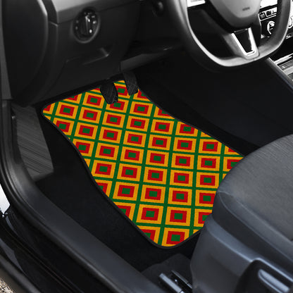 Rasta Reggae Color Cross Car Floor Mats Front Back