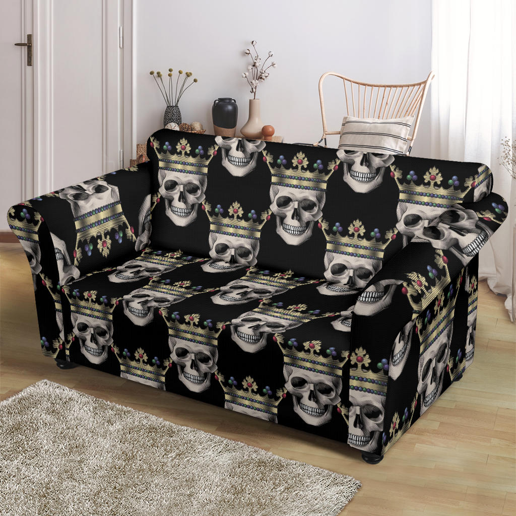 Skull King Print Design LKS3010 Loveseat Couch Slipcover