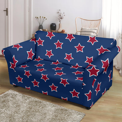 Star Red Blue Print Design LKS301 Loveseat Couch Slipcover