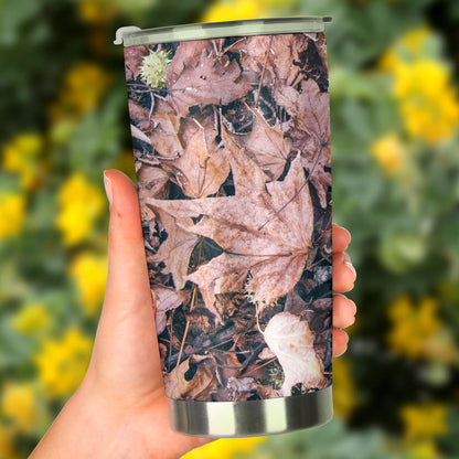 Camouflage Realistic Tree Leaf Print Tumbler
