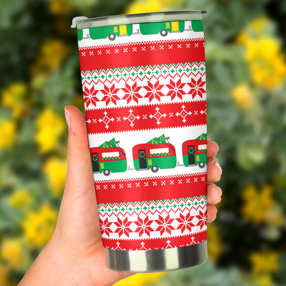 Camper Camping Ugly Christmas Design Print Tumbler