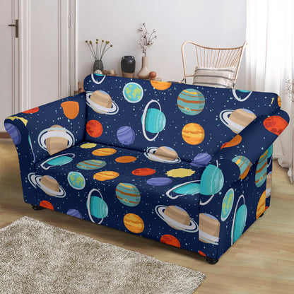 Planet With Star Print Design LKS303 Loveseat Couch Slipcover