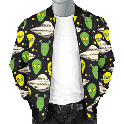 Alien UFO Pattern Men Bomber Jacket