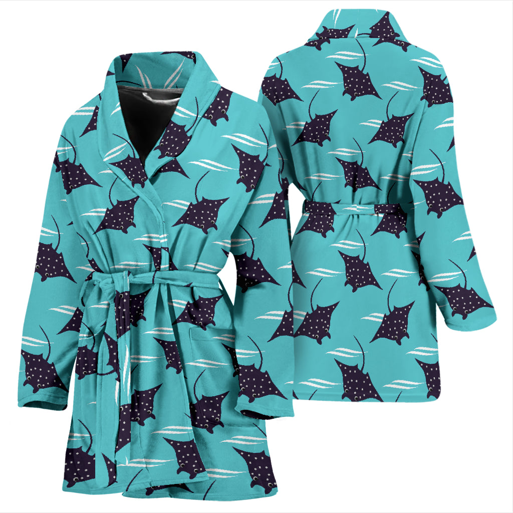 Manta Ray Print Design LKS403 Women Bathrobe