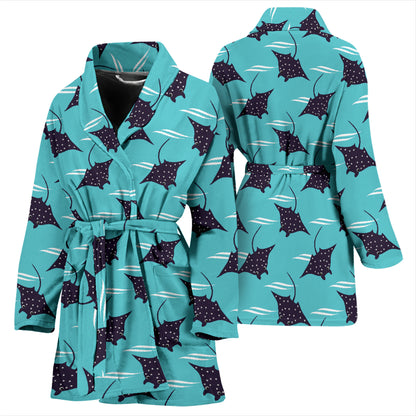 Manta Ray Print Design LKS403 Women Bathrobe