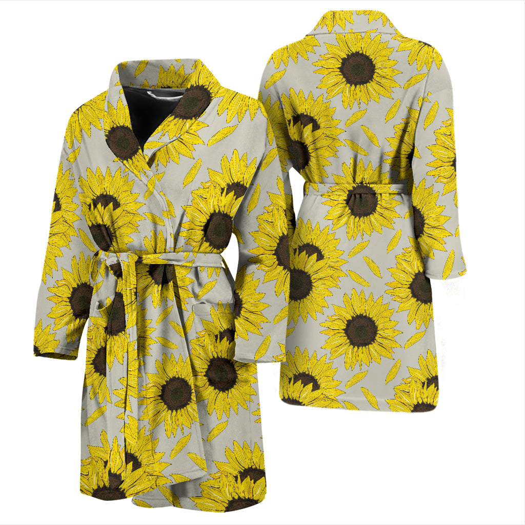 Sunflower Print Design LKS309 Men Bathrobe