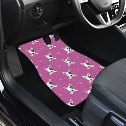Bull Terrier Happy Print Pattern Car Floor Mats Front Back