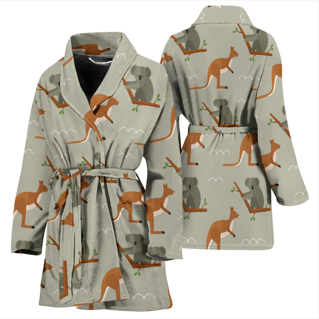 Koala Pattern Print Design 03 Women Bathrobe