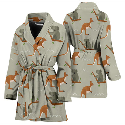 Koala Pattern Print Design 03 Women Bathrobe