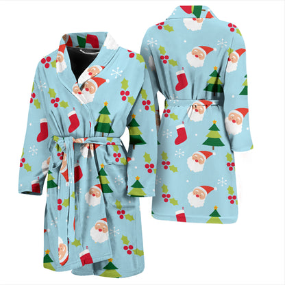 Santa Themed Print Design LKS301 Men Bathrobe