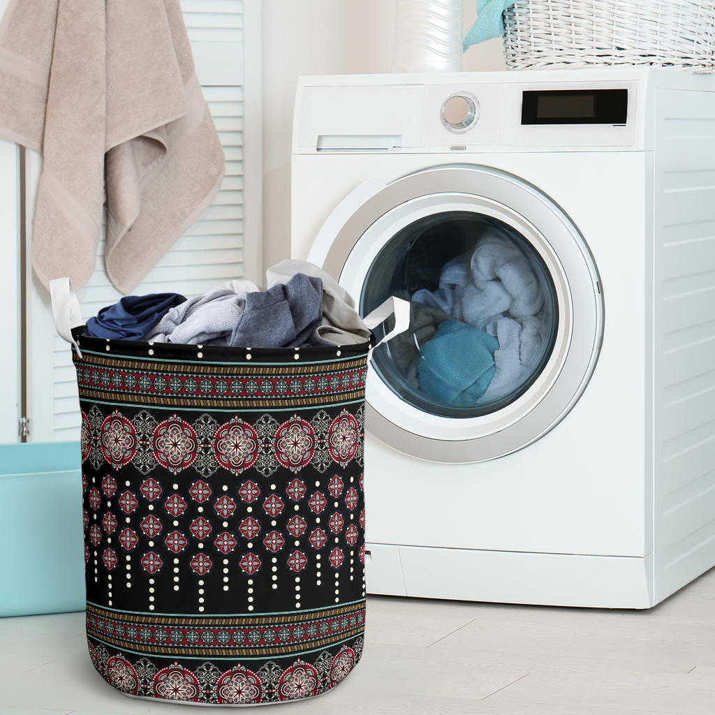 Ethnic Dot Style Print Pattern Laundry Basket