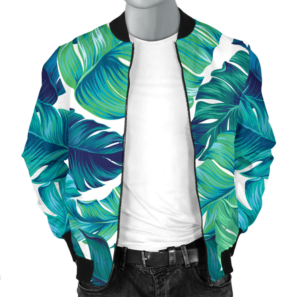 Brightness Tropical Palm Leaves Men Bomber Jacket