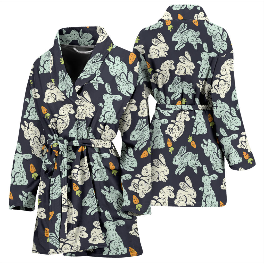 Bunny Pattern Print Design 04 Women Bathrobe