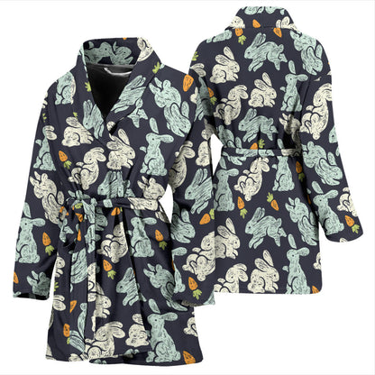Bunny Pattern Print Design 04 Women Bathrobe