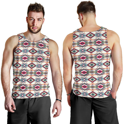 Indian Navajo Art Themed Design Print Men Tank Top