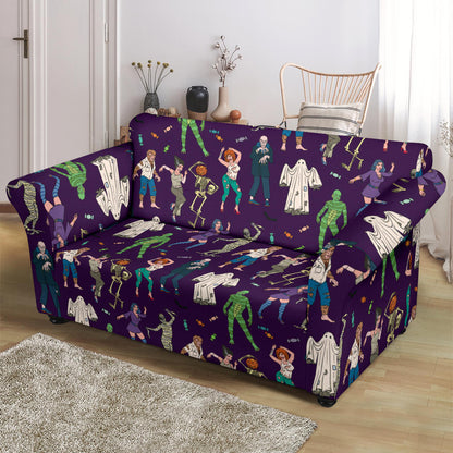 Creepy Zombie Print Design LKS302 Loveseat Couch Slipcover