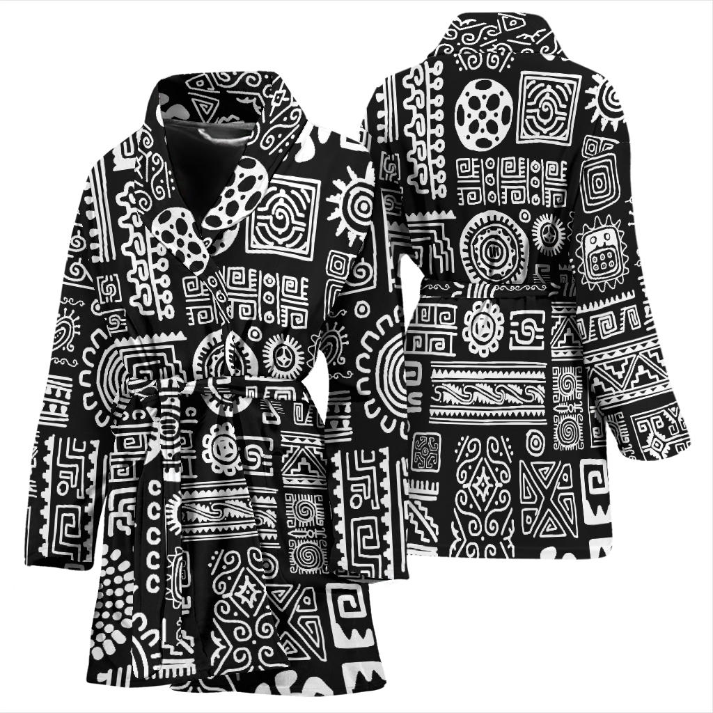 Polynesian Pattern Print Design A02 Women Bathrobe