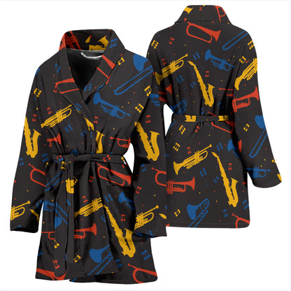 Saxophone Print Design LKS407 Women Bathrobe