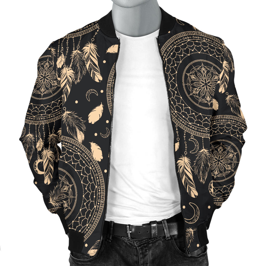 Dream Catcher Mandala Boho Moon Men Bomber Jacket