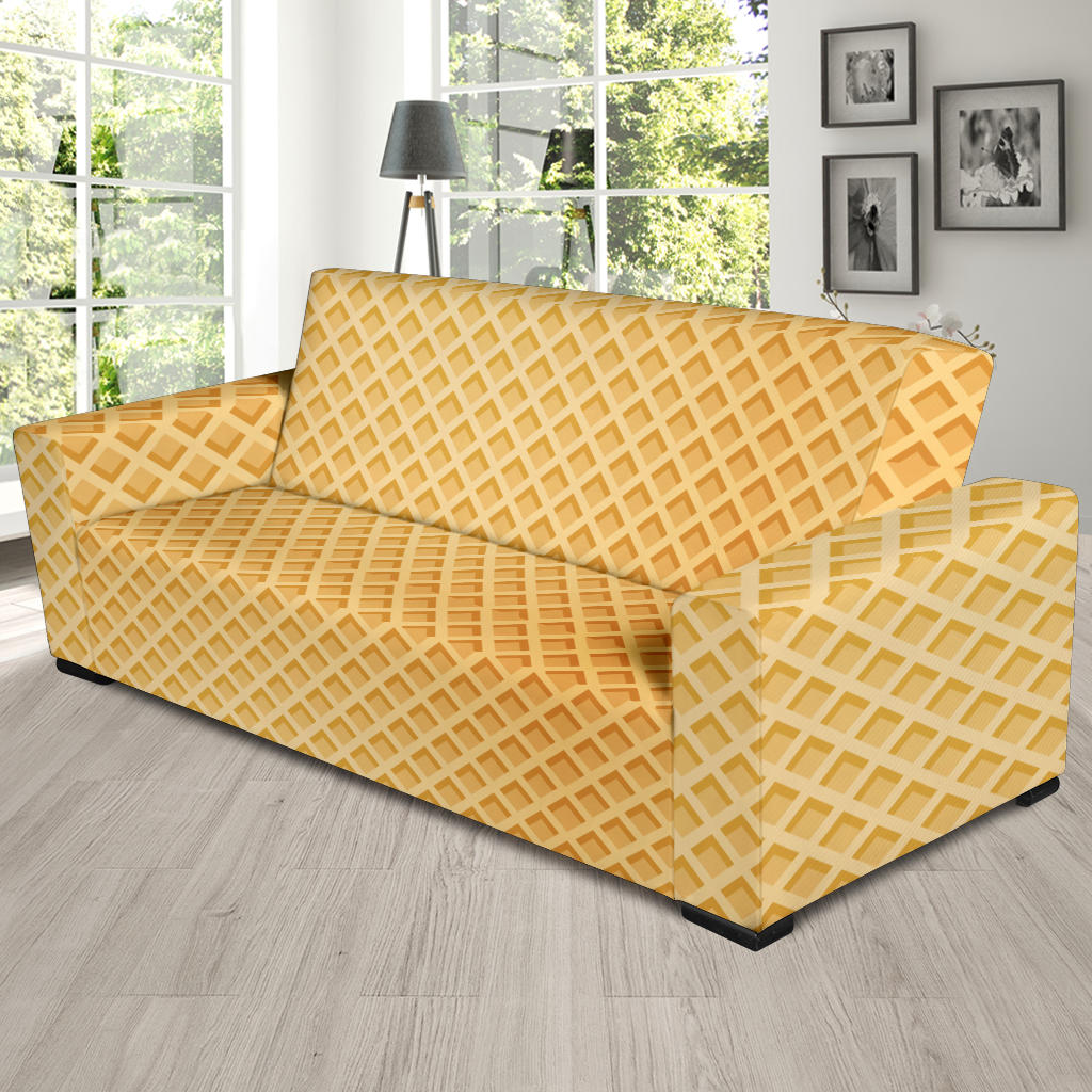 Waffle Texture Print Design LKS302 Sofa Slipcover