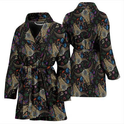 Buffalo Head Print Design LKS401 Women Bathrobe