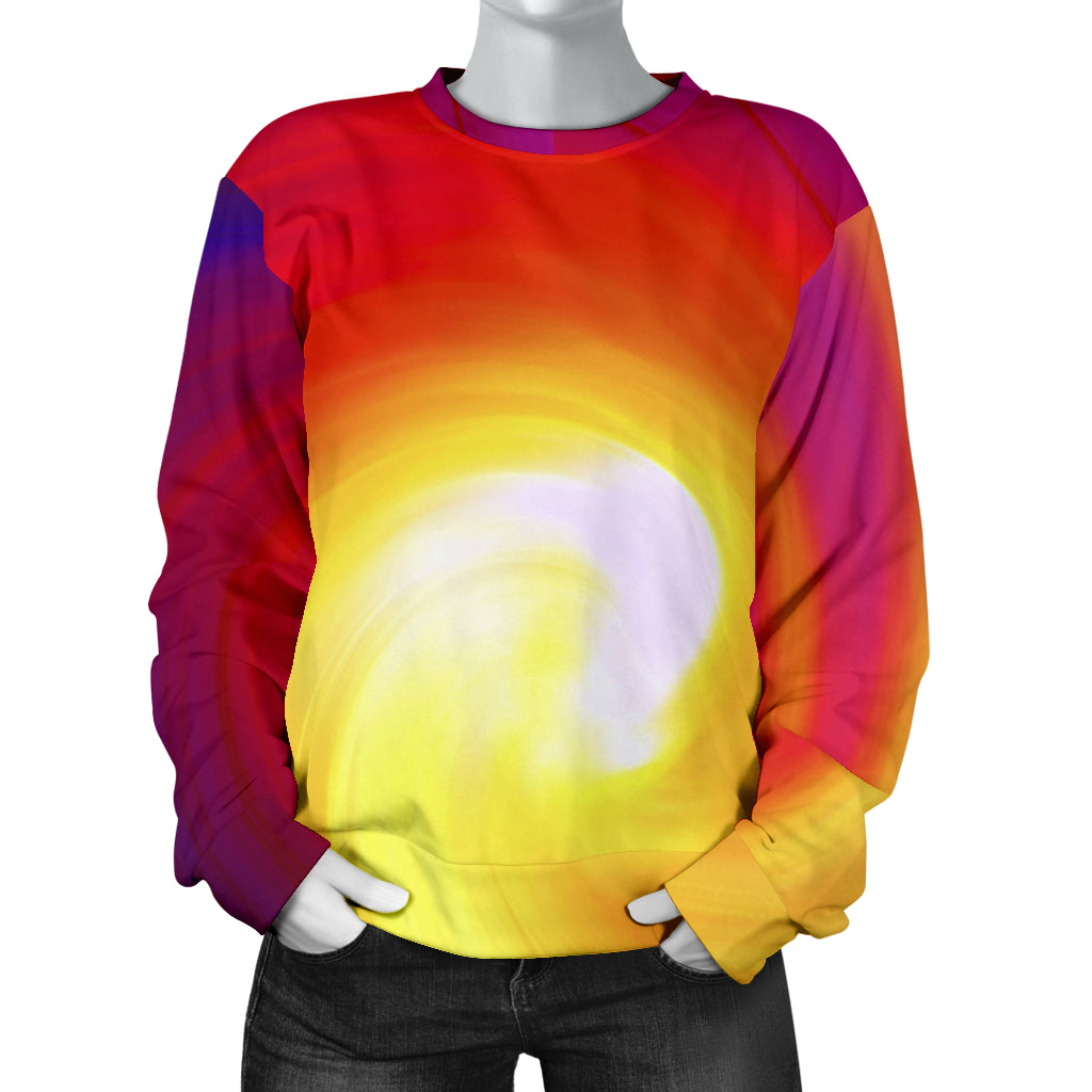 Vortex Twist Swirl Flame Themed Women Long Sleeve Sweatshirt