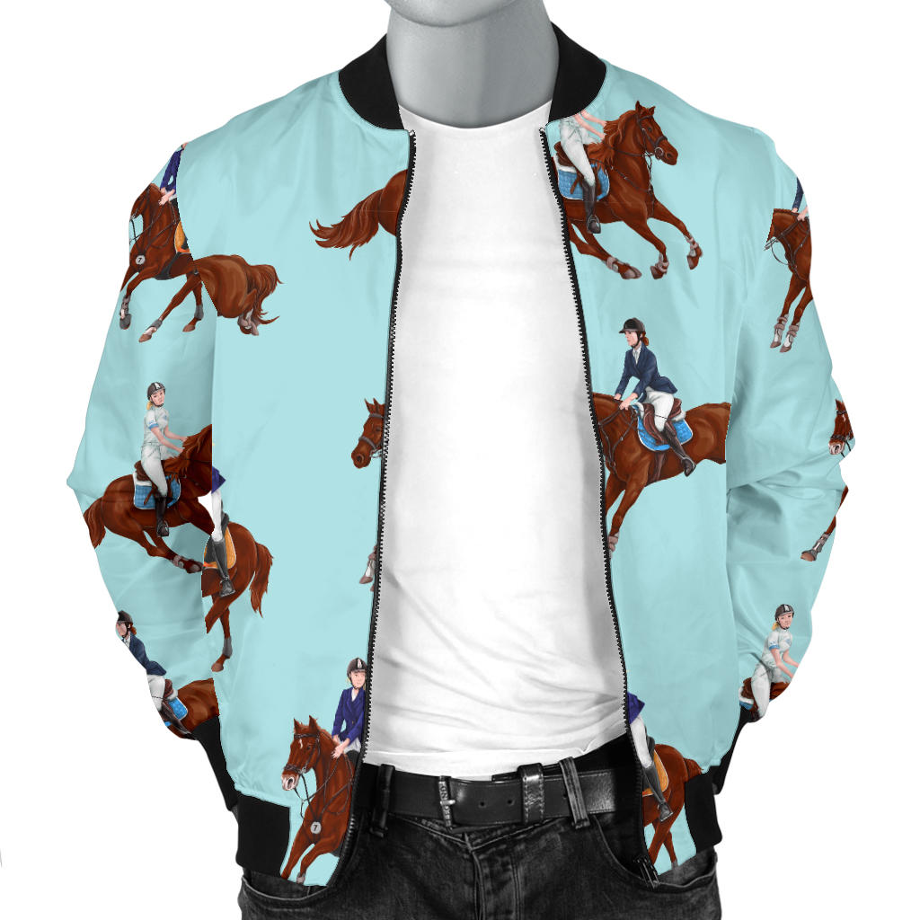 Equestrian Horse Riding Men Bomber Jacket