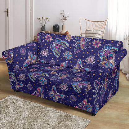 Butterfly Print Design LKS303 Loveseat Couch Slipcover