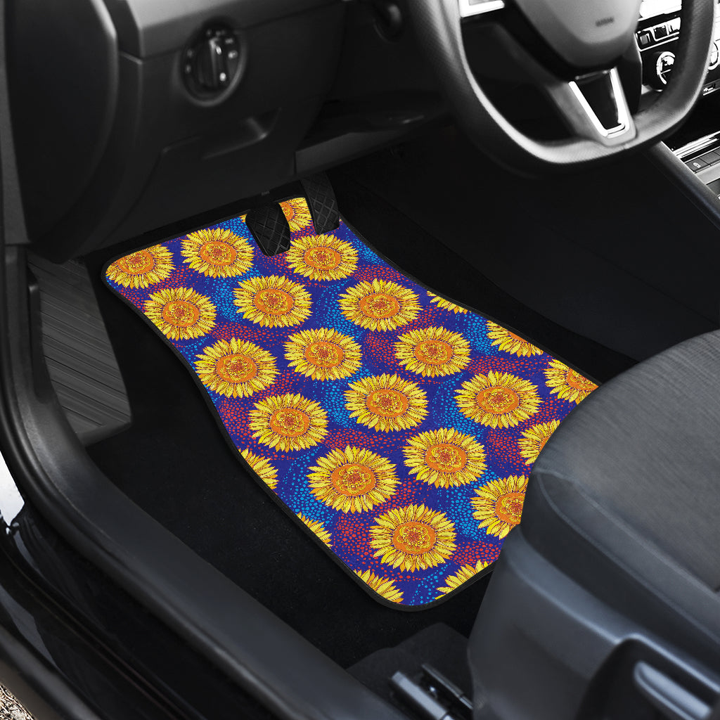 Sunflower Hand Drawn Style Print Car Floor Mats Front Back