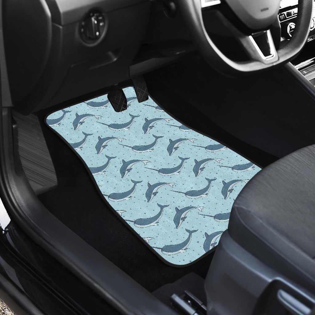 Narwhal Dolphin Print Car Floor Mats Front Back