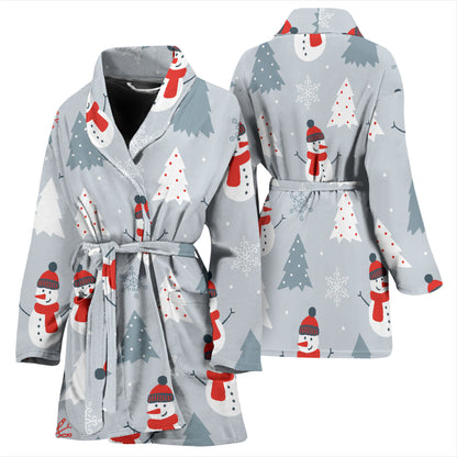 Snowman Print Design LKS302 Women Bathrobe