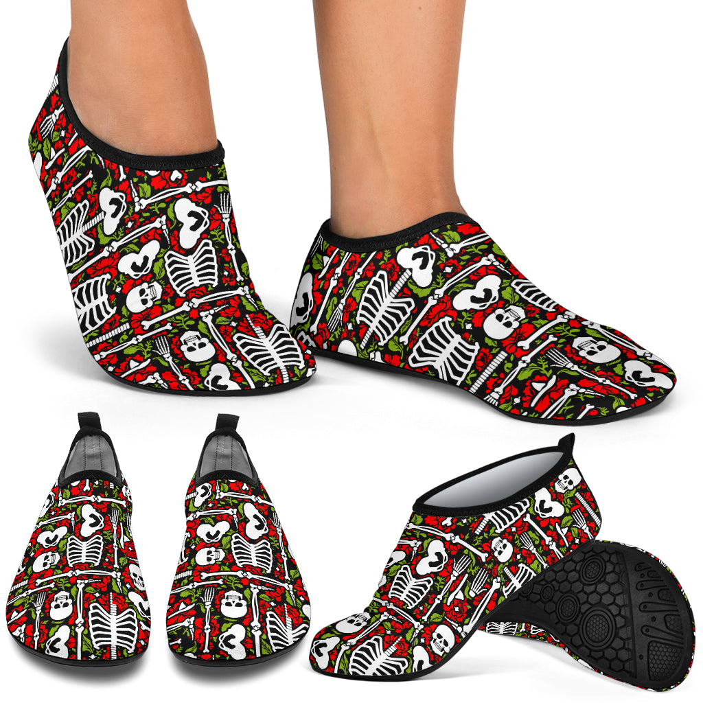 Skeleton Pattern Print Aqua Water Shoes