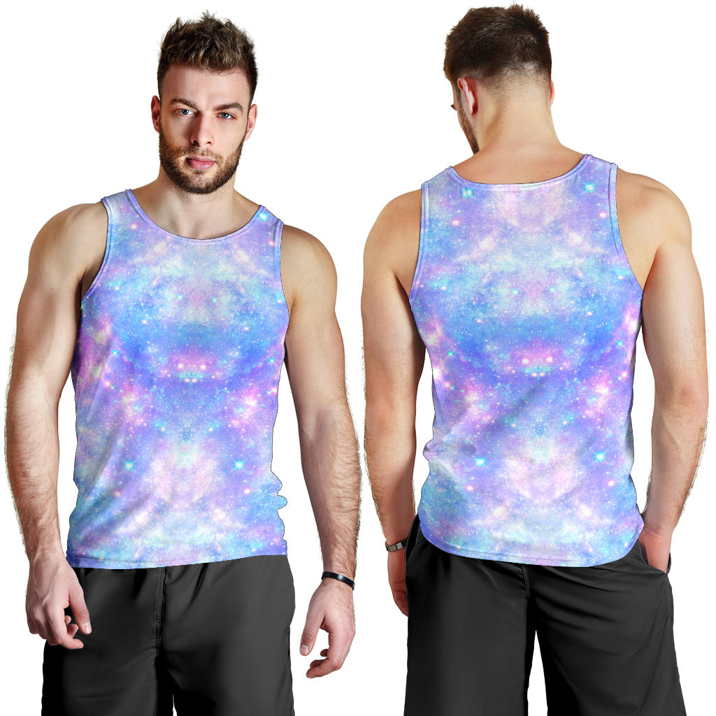 Galaxy Stardust Pastel Color Print Men Tank Top