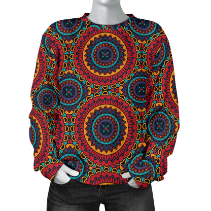 Bohemian Mandala Style Print Women Long Sleeve Sweatshirt