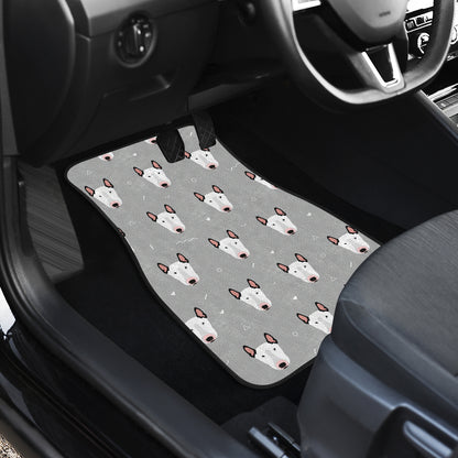 Bull Terrier Head Print Pattern Car Floor Mats Front Back
